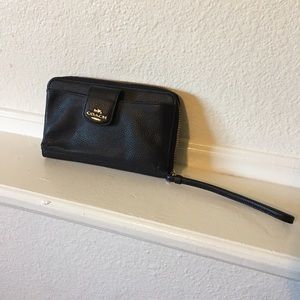 Coach wristlet with phone pocket and zipper pouch
