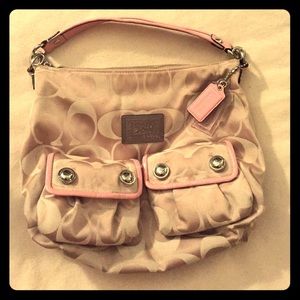 Coach light beige satchel