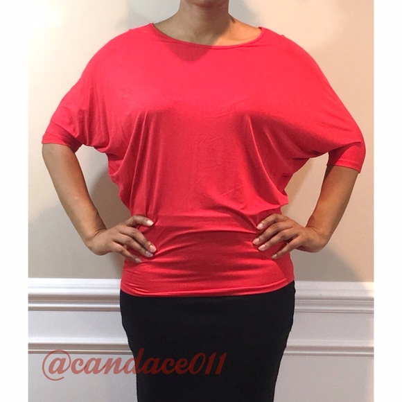 CC Boutique  Tops - 3/4 Sleeve Dolman Top (Red)