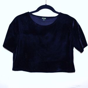 Faux suede crop top
