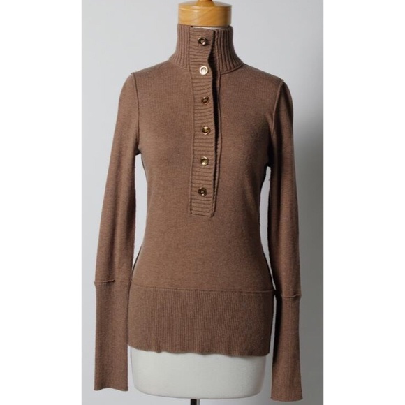 Tory Burch Sweaters - Tory Burch Cocoa Brown Wool Blend Turtleneck