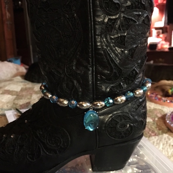 Boot Bling Turquoise/Silver slip over boot PRETTY - Picture 1 of 4