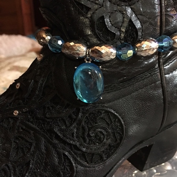 Boot Bling Turquoise/Silver slip over boot PRETTY - Picture 2 of 4