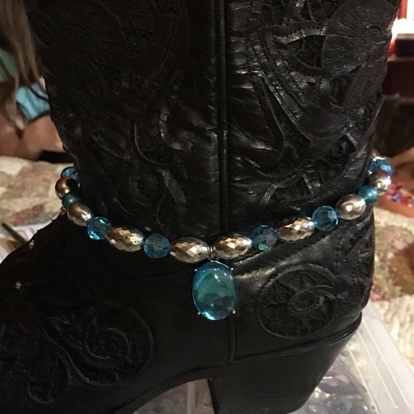 Boot Bling Turquoise/Silver slip over boot PRETTY - Picture 3 of 4