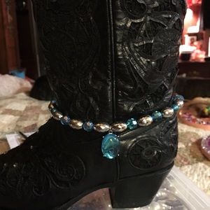 Boot Bling Turquoise/Silver slip over boot PRETTY