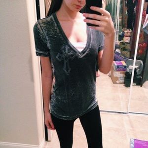 Affliction V-neck tee