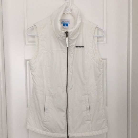 White Fleece-Lined Columbia Vest