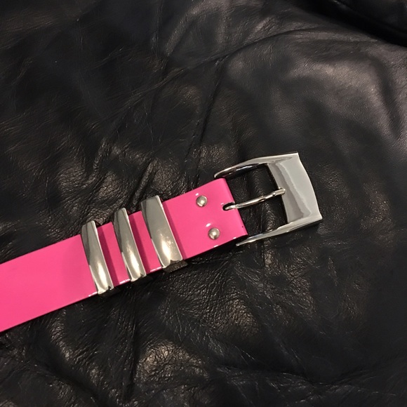 H&M/Versace hot pink patent leather belt