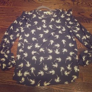 Porridge ruffle shoulder top NWOT