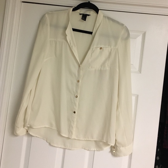 H&M cream button down top