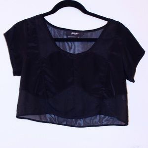 Nasty Gal black mesh crop top Nasty Gal black mesh crop top