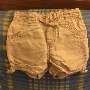 Little girls khaki shorts.