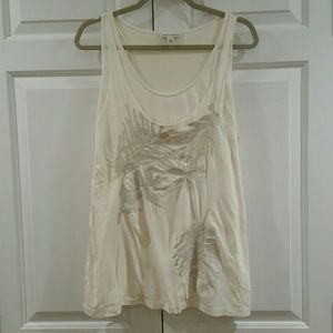Banana Republic Gold Embroidered Tank