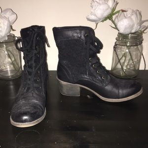 Black combat boots