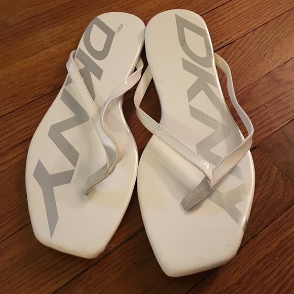 White DKNY sandals