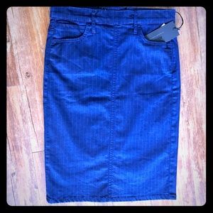 Designer Koral denim pencil skirt