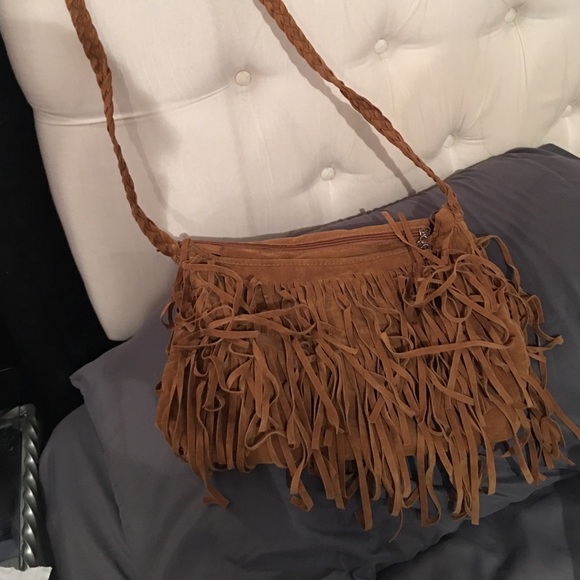 Handbags - Faux suede fringe purse