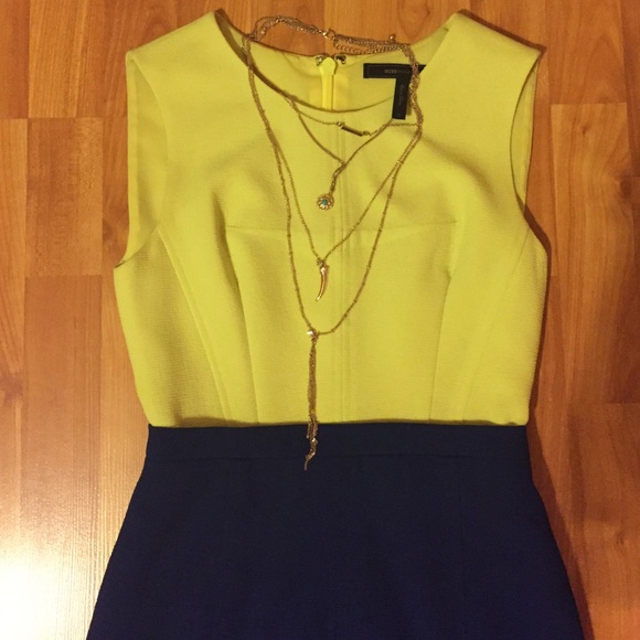 Lime green and blue dress