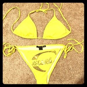 just cavalli beachwear yellow two pieces bikini