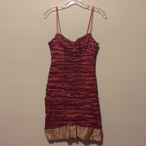 Little Red and Gold Dress // Nicole Miller