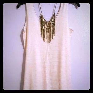 Tunic tank top with ruched backing