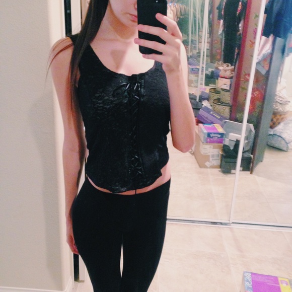 Lace corset tank top
