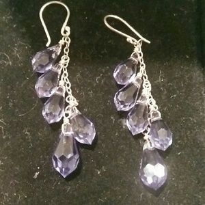 Purple crystal earrings