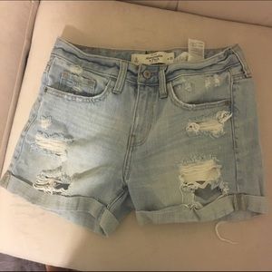 Abercrombie & Fitch Distressed Denim Shorts, Sz 25