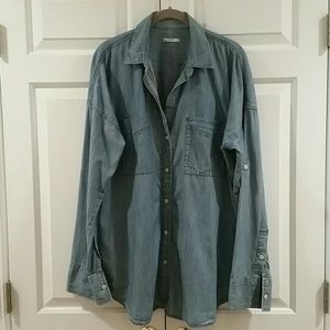 Gap Oversized Denim Shirt with Pockets