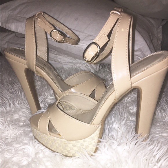 Nude Chinese laundry platform heels