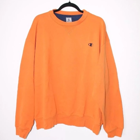 orange champion sweatshirt mens