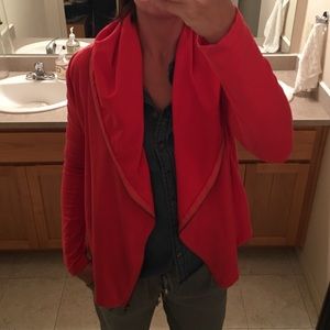 Soft zip up hooded trapeze sweater/jacket