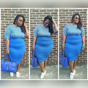 Jibri Blue pencil skirt