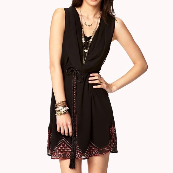 Black Dress with Decorative Accents