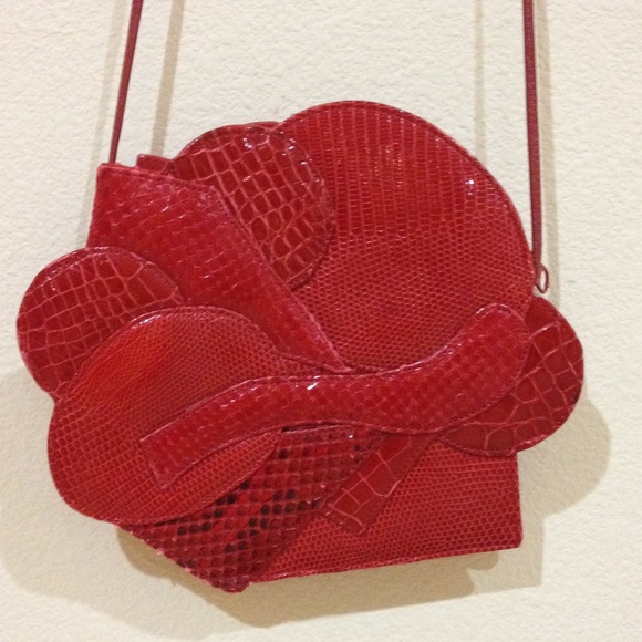 Vintage Carlos Falchi red leather purse