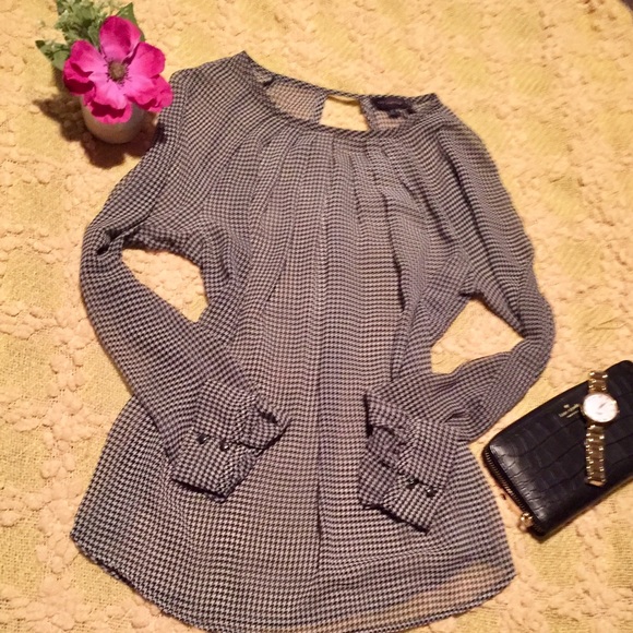 The Limited Sheer Checkered Blouse - Picture 1 of 3