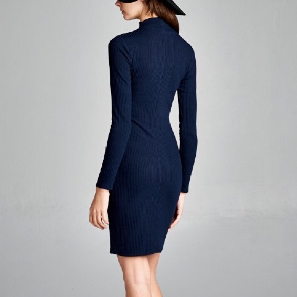 "To Ice" Mock Neck Long Sleeve Dress - Picture 3 of 4