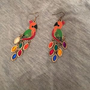 Unique parrot earrings