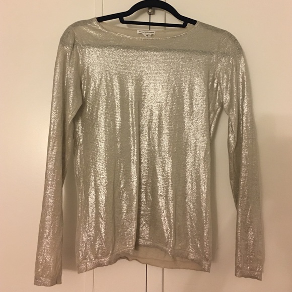 Club Monaco metallic Linen top❤️