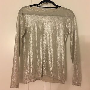 Club Monaco metallic Linen top❤️
