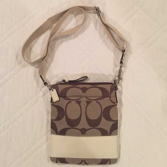 Coach Signature Stripe Swingpack Crossbody  Bag