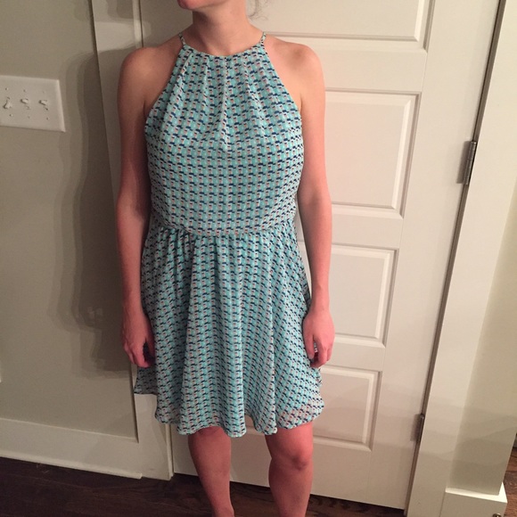 Lush Multi-Color Geometric Print Dress - Small