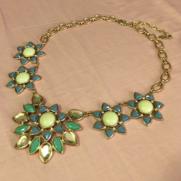Blue Spring Floral Statement Necklace
