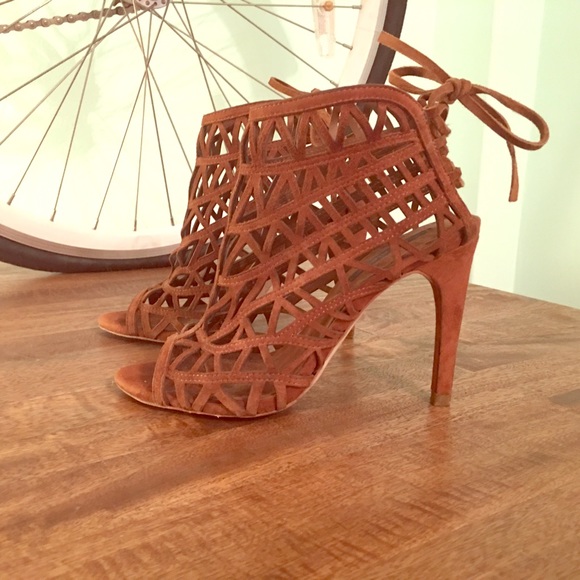 Zara Brown Suede Cut Out Booties