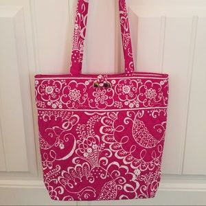 Vera Bradley Twirly Birds Pink Tote