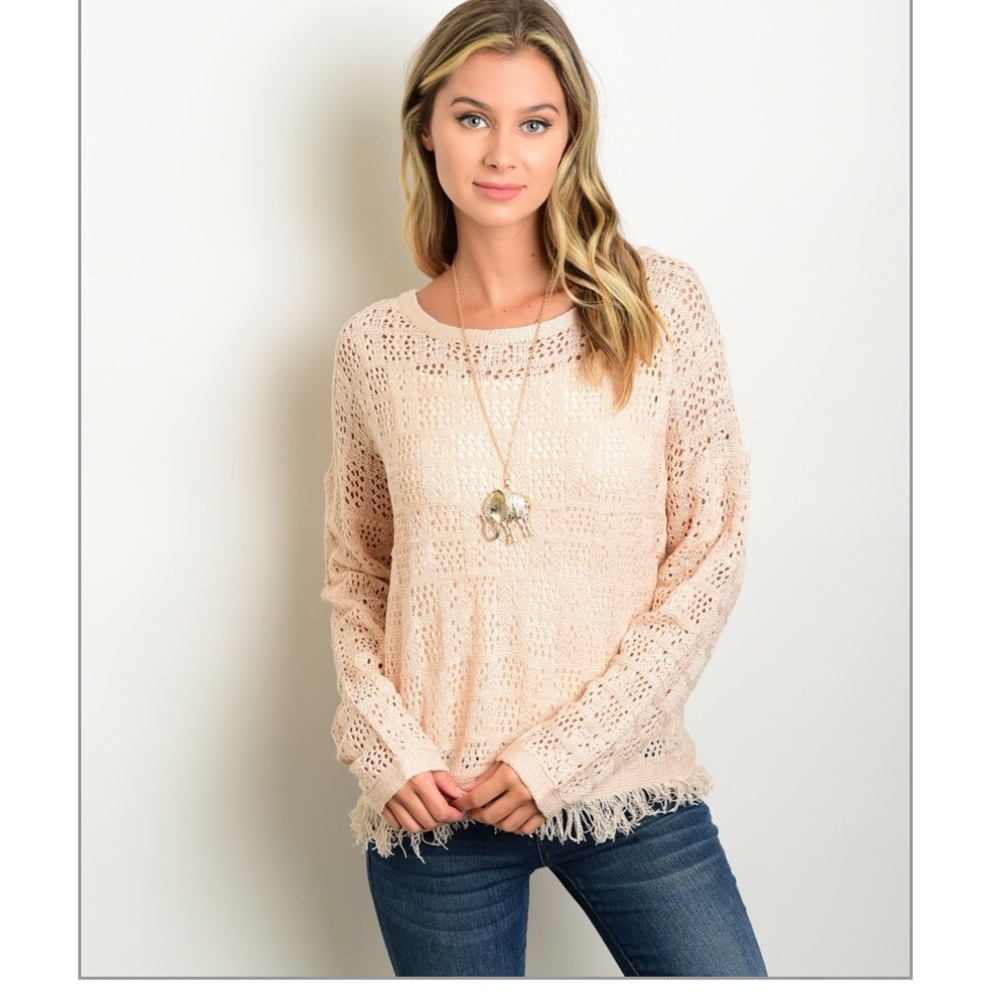 Fringed Lightweight Sweater