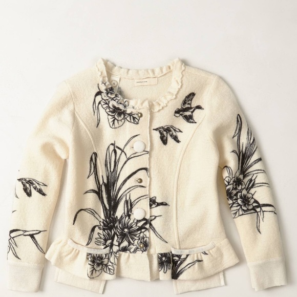 Anthro/Sleeping on Snow Archival Peplum Cardi, L