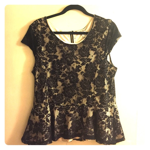 Lace peplum top
