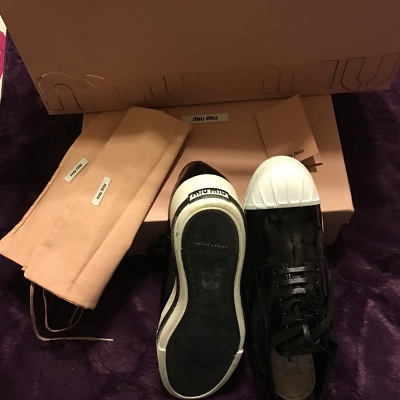 miu miu patent  flatform lace sneaker - Picture 4 of 4