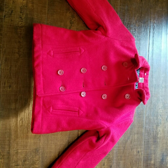 Old navy girls peacoat jacket red XS